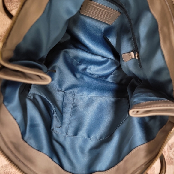 Coach Kristen Spectator Hobo Gray Leather With Croc Embossed Front - Picture 7 of 16